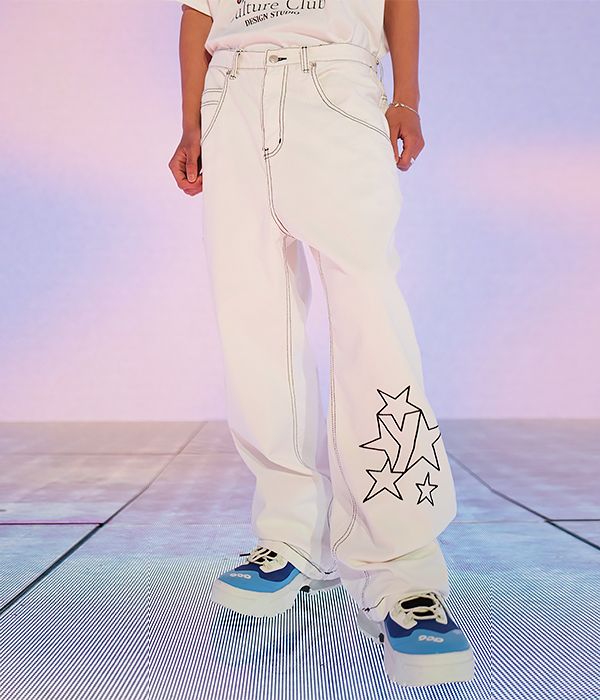★YOUTHBATH★Star Wide Denim Pants_Black★正規品/直送料込 MUSINSA | YOUTHBATH WIDE Y STAR DENIM_WHITE