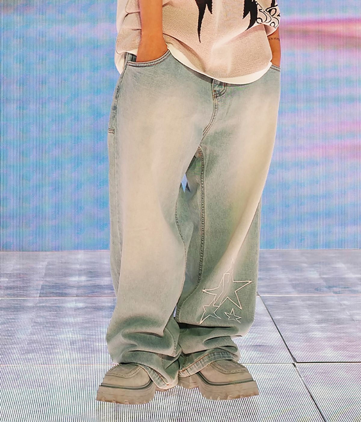 유쓰배쓰(YOUTHBATH) WIDE Y STAR DENIM_LIGHT BLUE