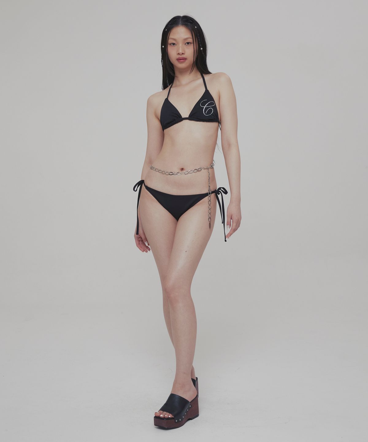 큐리티(CURETTY) C LOGO RHINESTONE BIKINI_BLACK