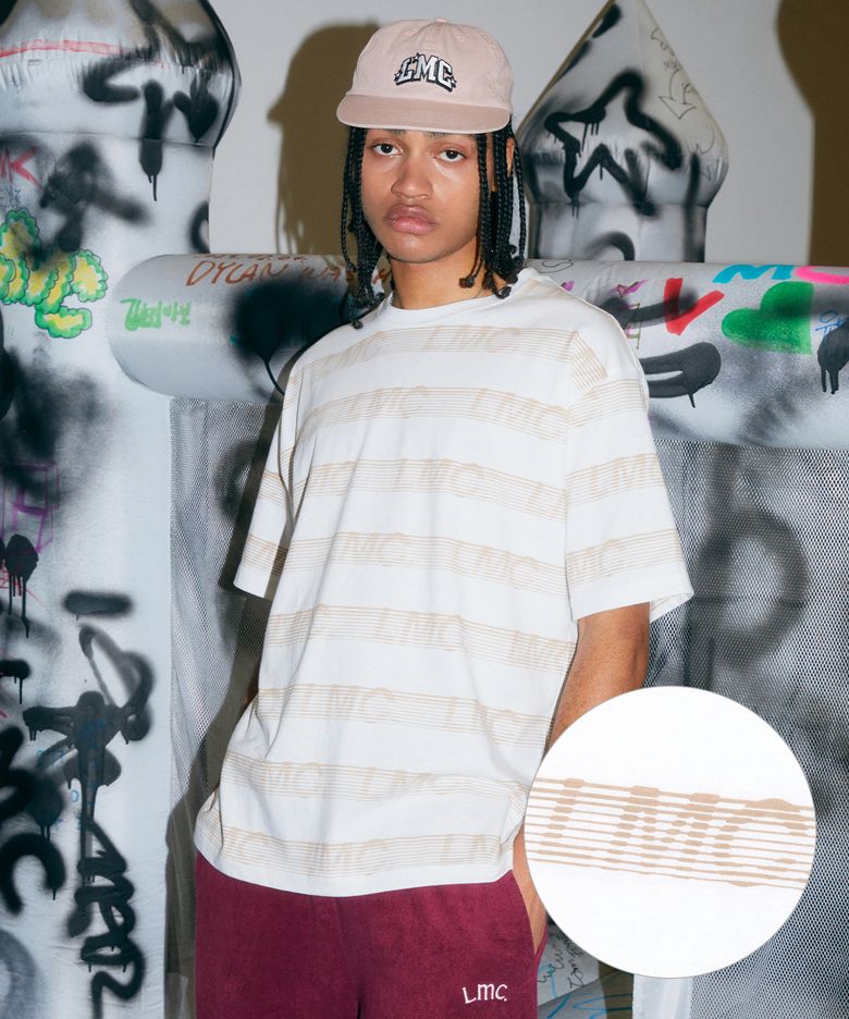 BLIND ITALIC STRIPE TEE white