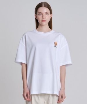 푸들 아플리케 티셔츠 화이트
