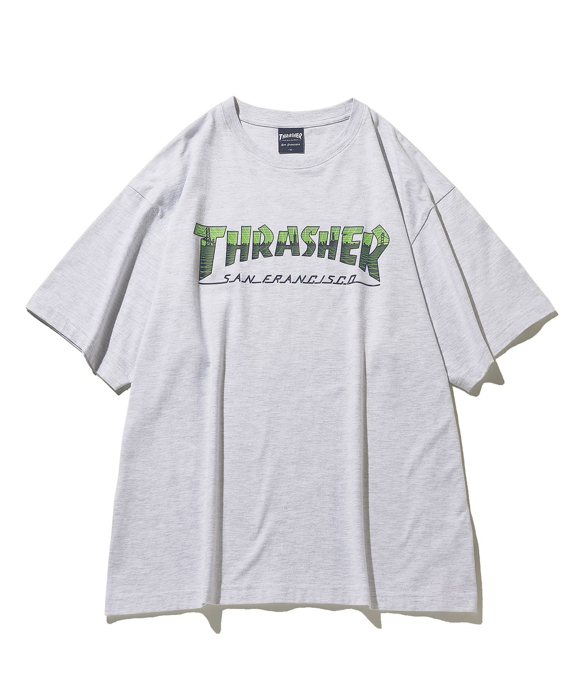 트레셔(THRASHER) 씨티 매거진 반팔 티셔츠 화이트 멜란지