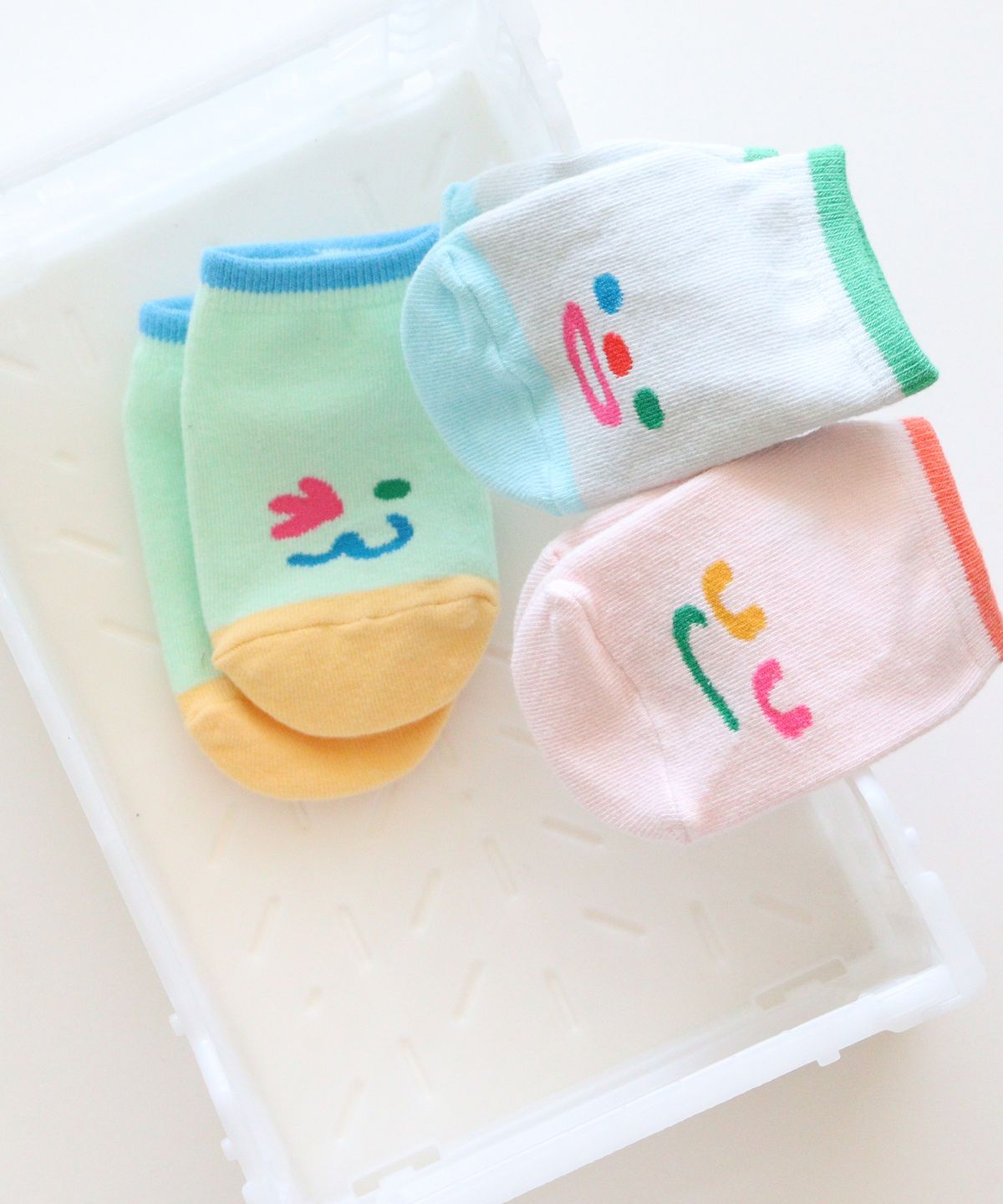 꼬까참새(KOKACHARM) 로우 빙그레스마일 3종 아동 주니어 양말