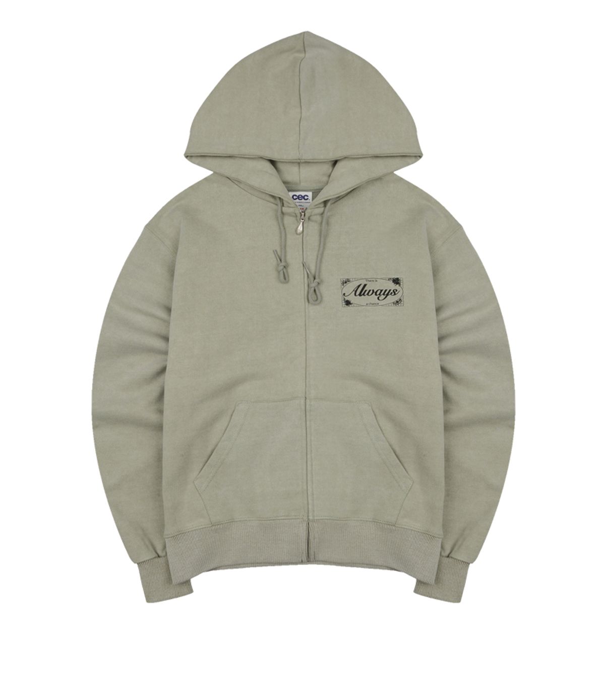 챈스챈스(CHANCECHANCE) ALWAYS ZIP-UP HOODIE(SAND KHAKI PIGMENT-DYED)