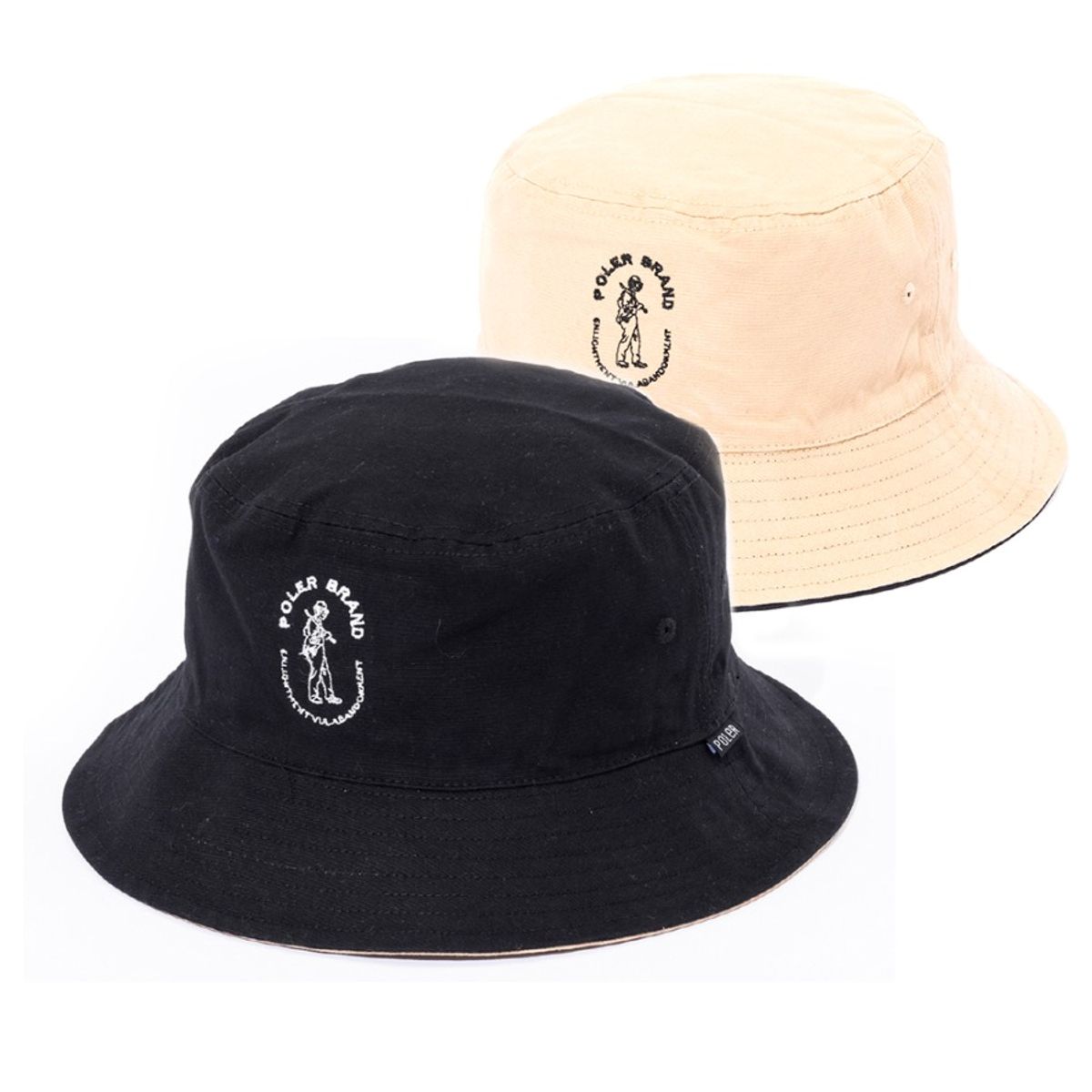 폴러스터프(POLERSTUFF) 리버시블 캔버스 버킷햇 BLACK/BEIGE