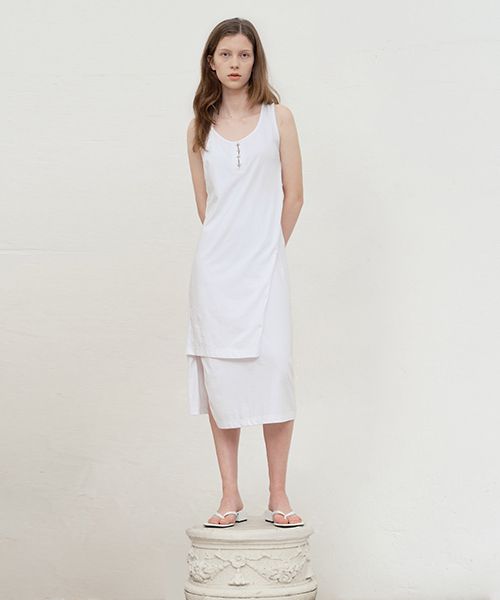 MUSINSA | KIRSH Collection Layered Jersey Dress [White]