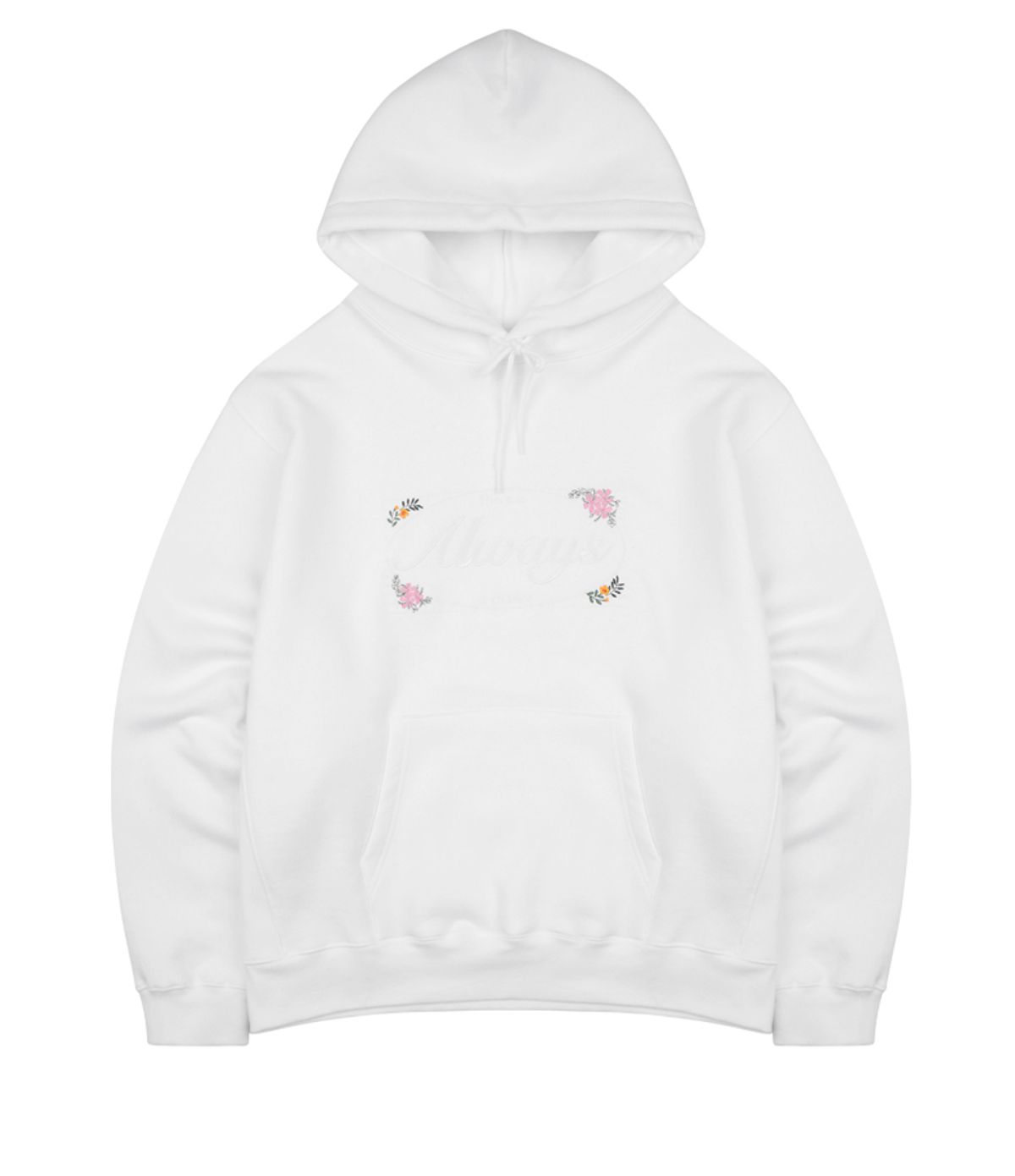 챈스챈스(CHANCECHANCE) ALWAYS EMBROIDERED HOODIE(WHITE)