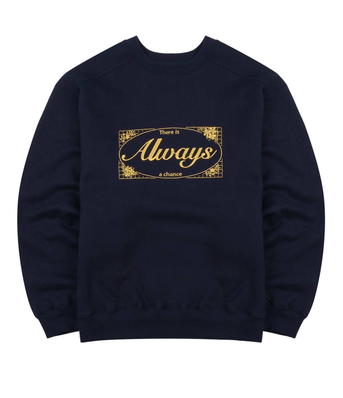 챈스챈스(CHANCECHANCE) ALWAYS EMBROIDERED SWEATSHIRT(NAVY/기모)