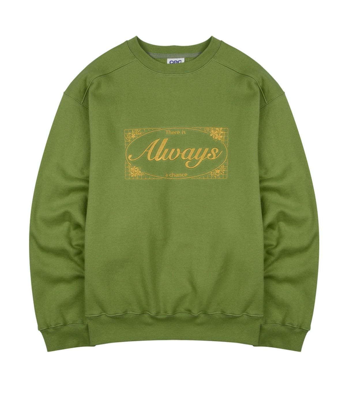 챈스챈스(CHANCECHANCE) ALWAYS EMBROIDERED SWEATSHIRT(OLIVE/기모)