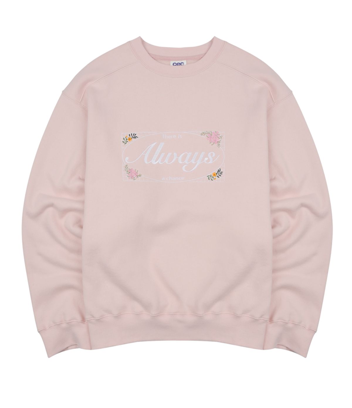 챈스챈스(CHANCECHANCE) ALWAYS EMBROIDERED SWEATSHIRT(PINK/기모)
