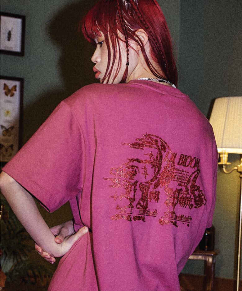 Pixel Moon TEE darkpink