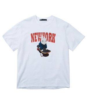 (공용) 뉴욕 티셔츠 - (화이트 20수 오버핏)