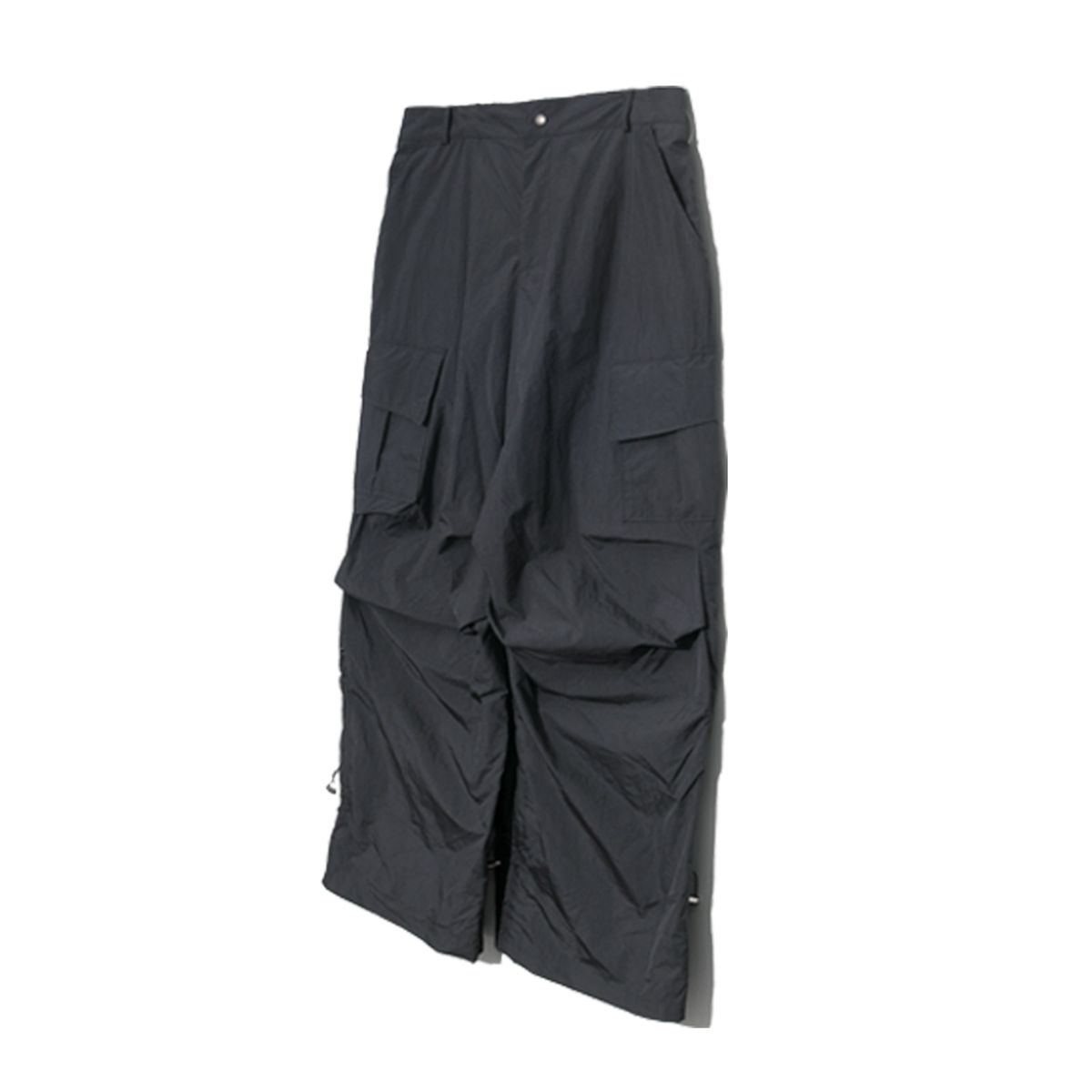 논플로어(NONFLOOR) 립스탑 스트링 카고 팬츠 다크 그레이