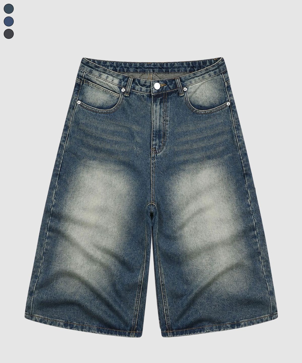 베이직라벨(BASIC LABEL) Karen Washing Capri Bermuda Denim Shorts 3 Color [BLSD_8001]
