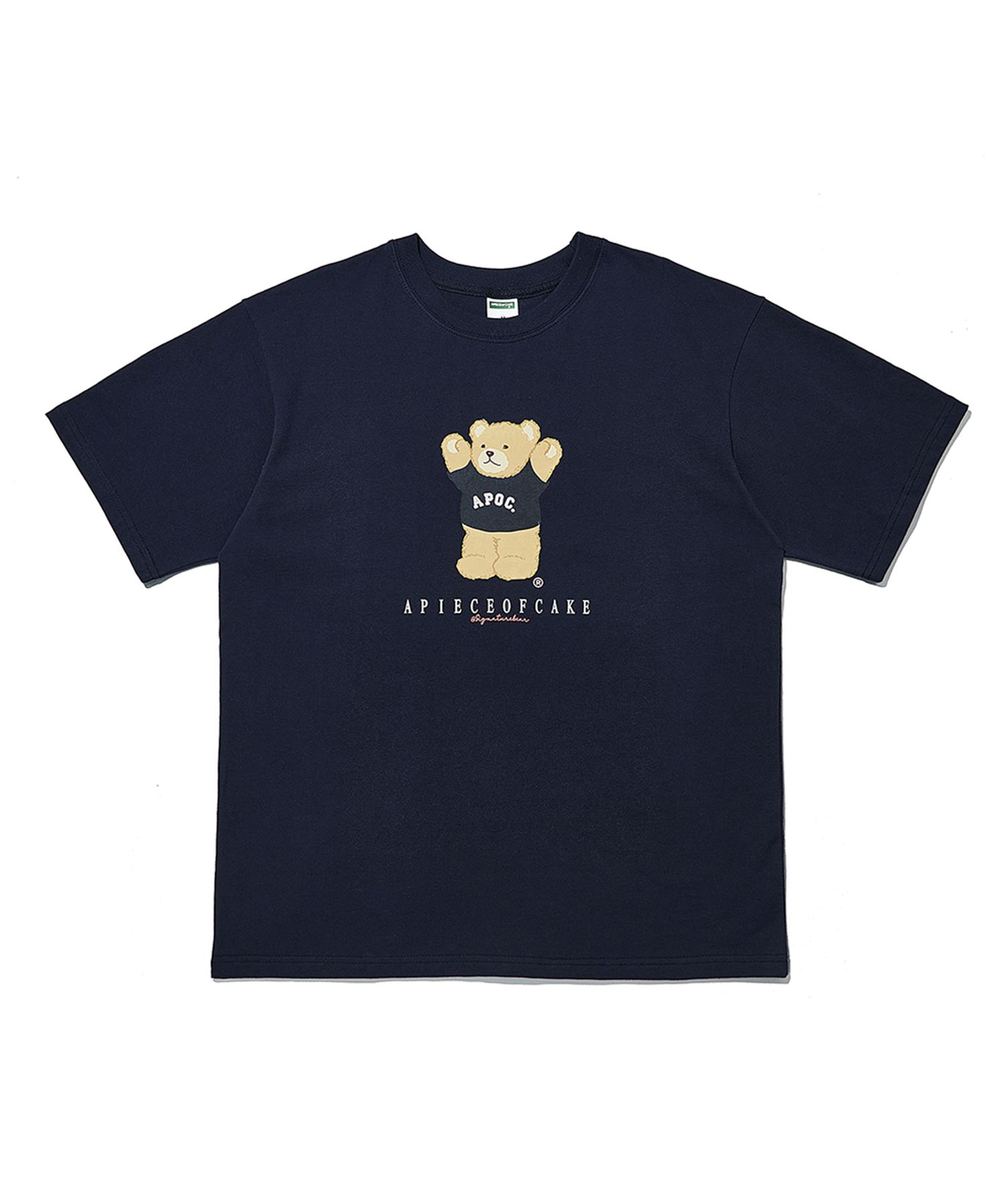 ★人気★【A PIECE OF CAKE】★Signature Bear Crewnec.k★ MUSINSA | APIECEOFCAKE Signature Bear Half Tee_Navy