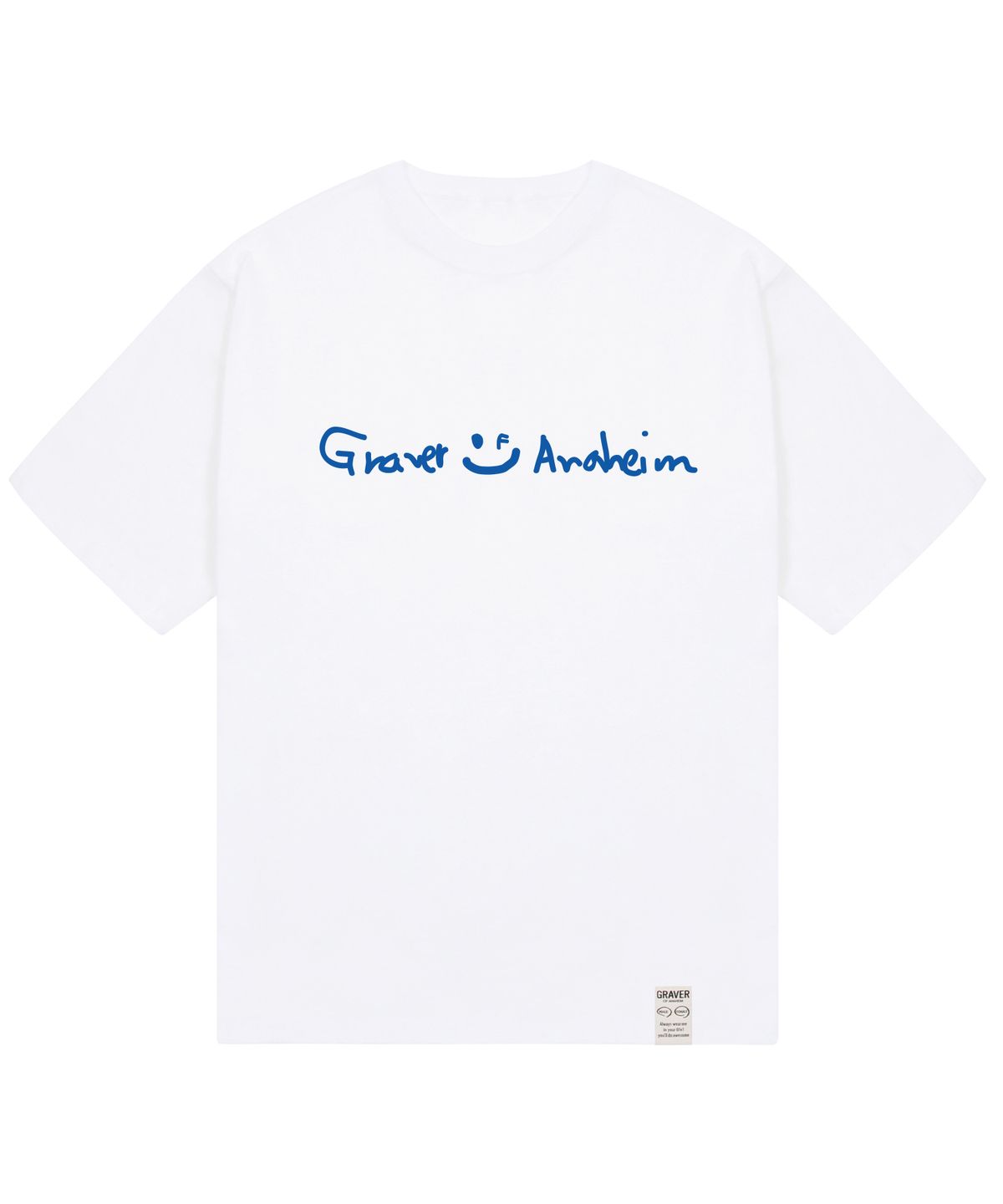 그레이버(GRAVER) [UNISEX]드로잉 로고 드로잉스마일 반팔티_화이트