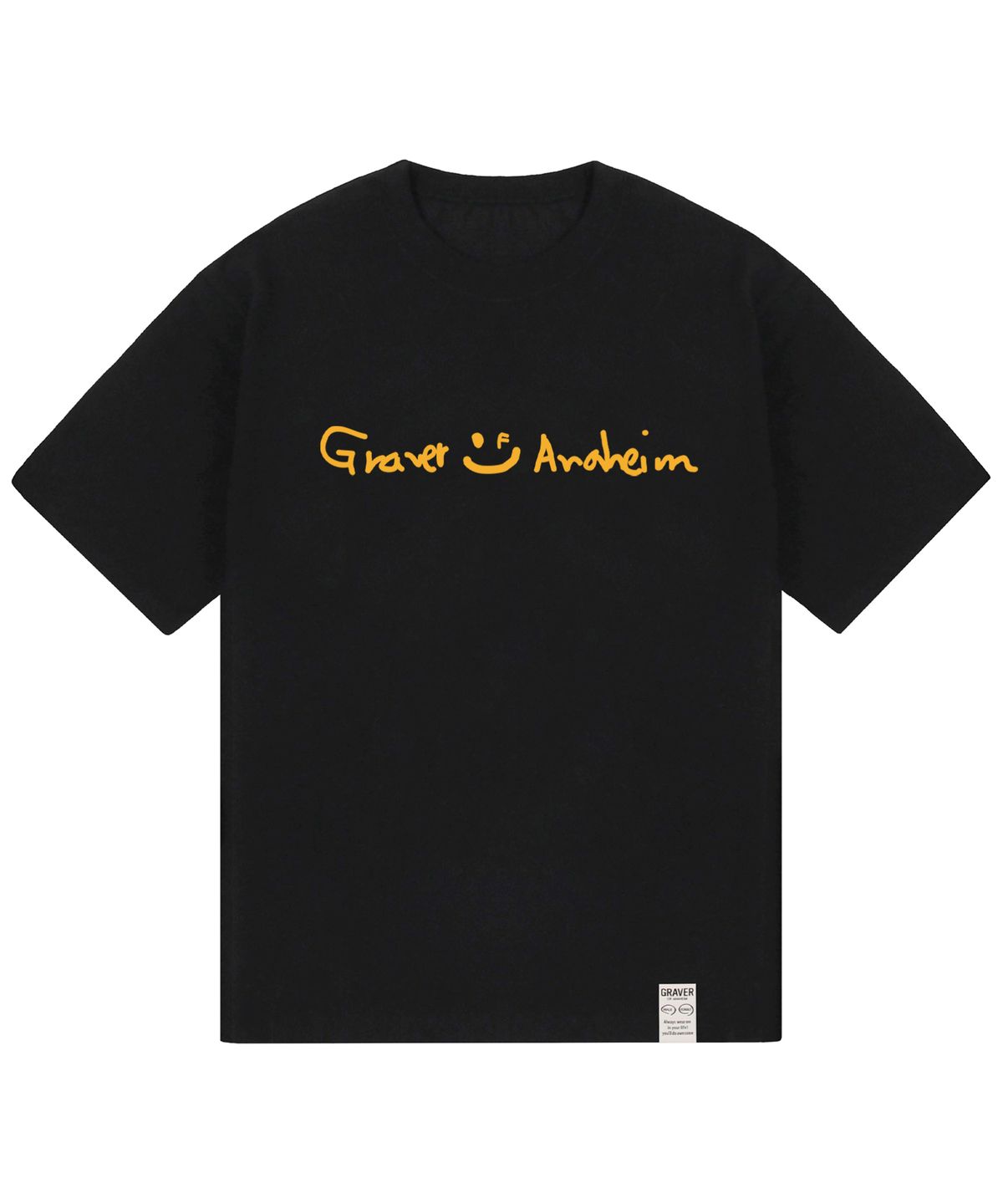 그레이버(GRAVER) [UNISEX]드로잉 로고 드로잉스마일 반팔티_블랙