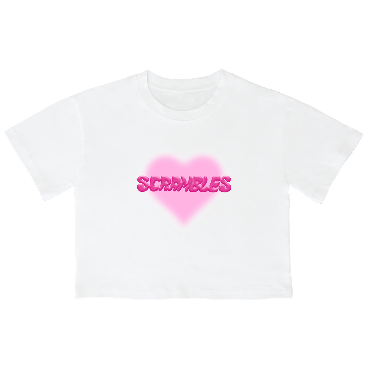 어썸어스(AWESOMEUS) (23SS)SCRAMBLES 크롭 반팔 티셔츠 화이트