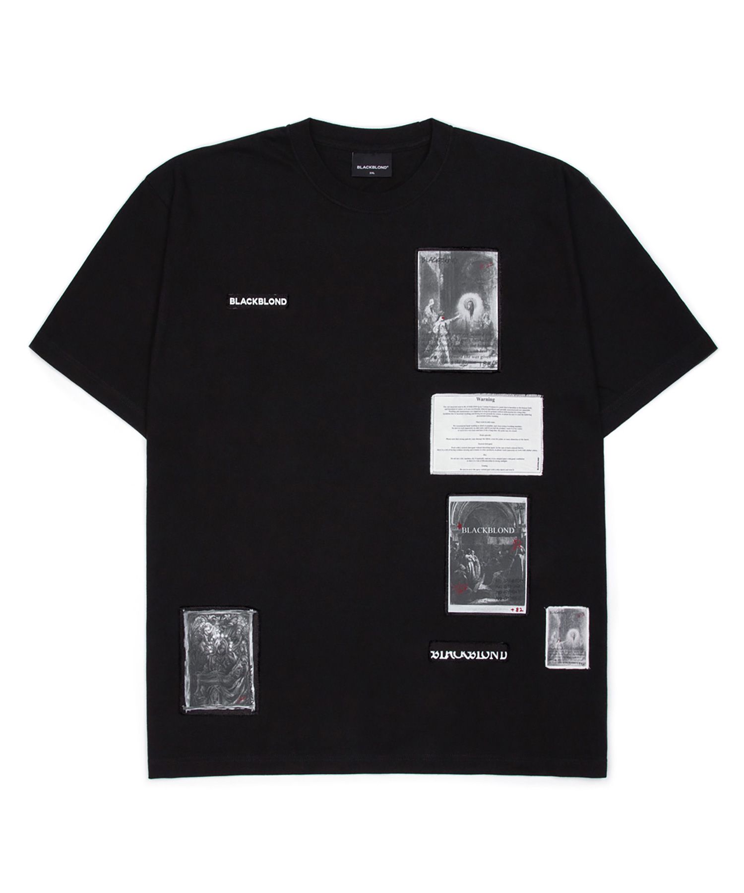 ◆BLACKBLOND◆ Bibbidi Renaissance Patch T-Shirt Black MUSINSA | BLACKBLOND Vivid Renaissance Patch T-Shirt (Black)