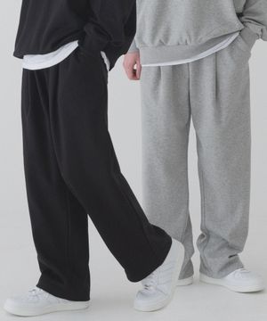 [2 PACK] 에센셜 원 턱 와이드 스웨트 팬츠 (3color)