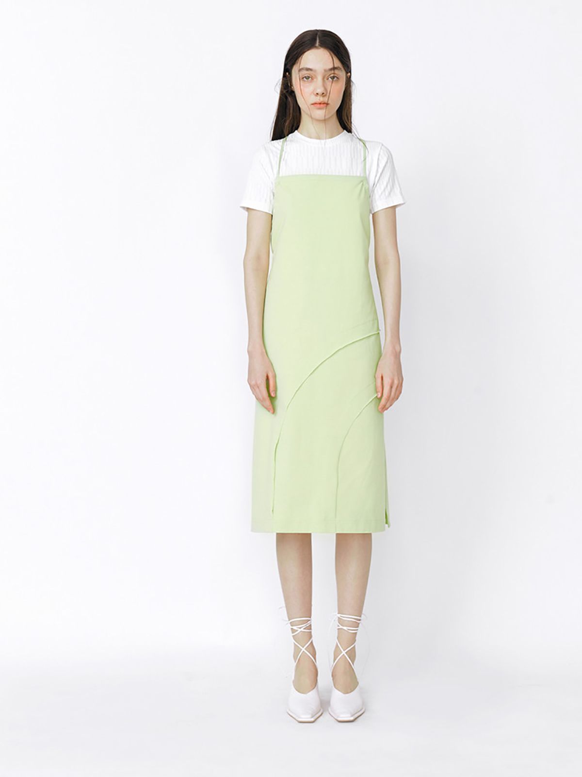 민더리(MEENDERI) BACKLESS STRAP DRESS - YELLOW GREEN
