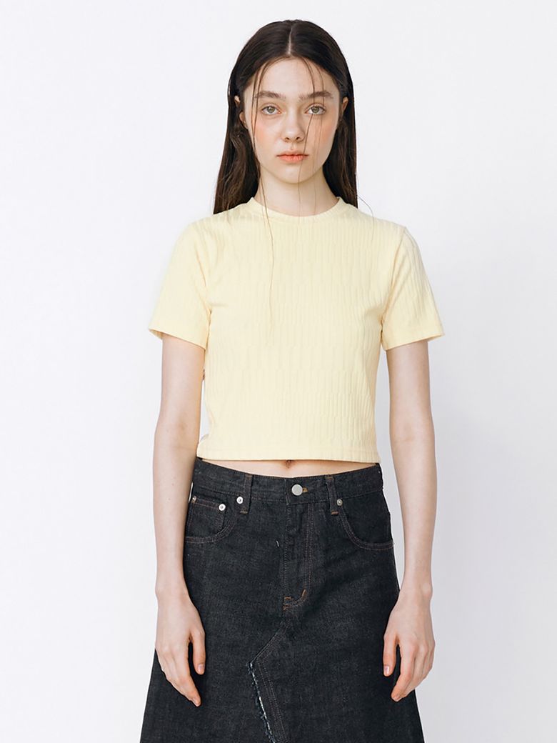 BASIC PATTERN T-SHIRT - YELLOW