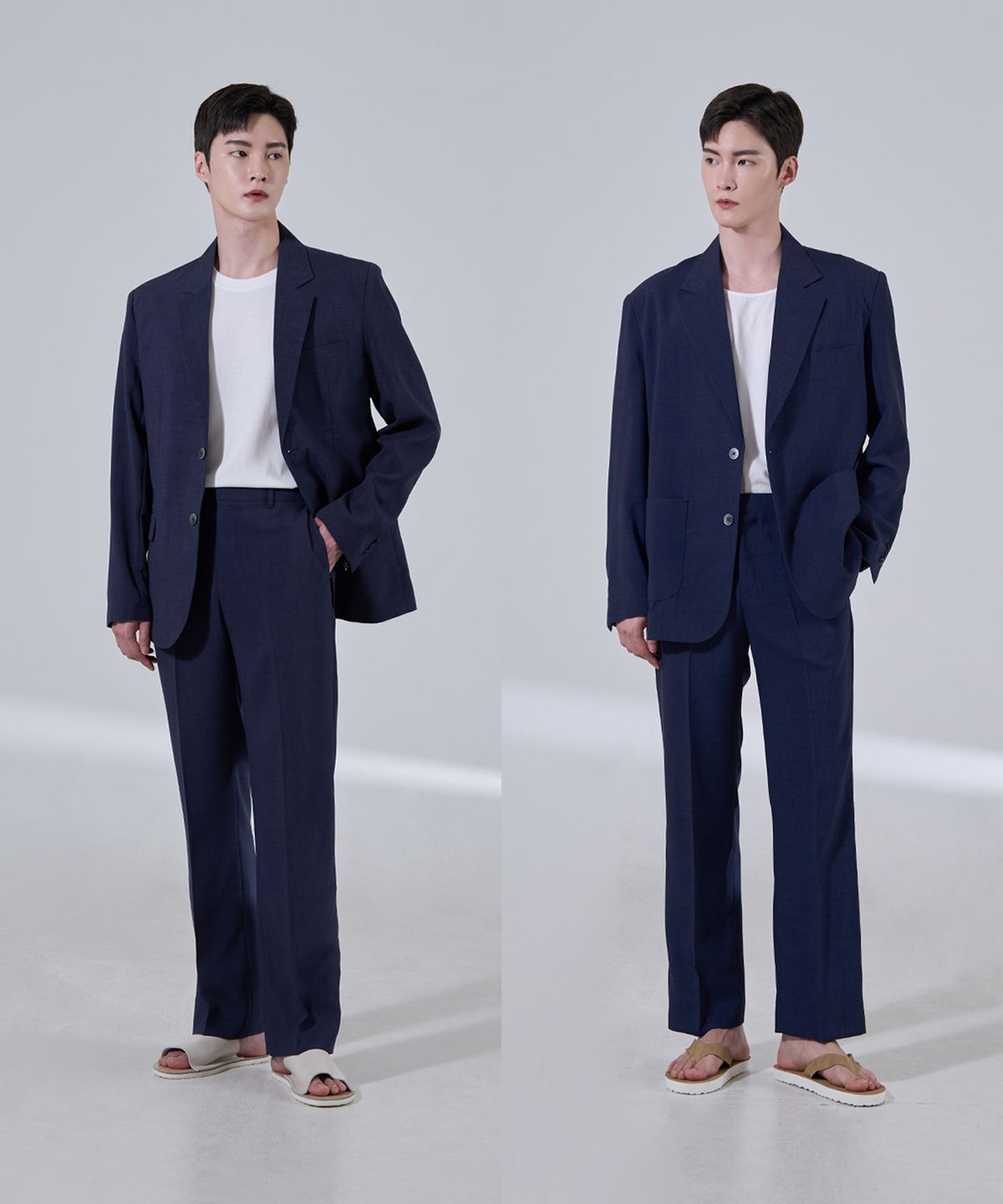 효지(HYOJI) [여름][세트상품] 커스터마이징 핏 셋업 수트 (네이비)