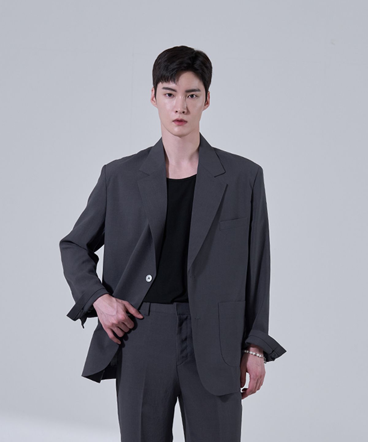 효지(HYOJI) [여름] 커스터마이징 세미오버 핏 수트 블레이저 (4컬러)
