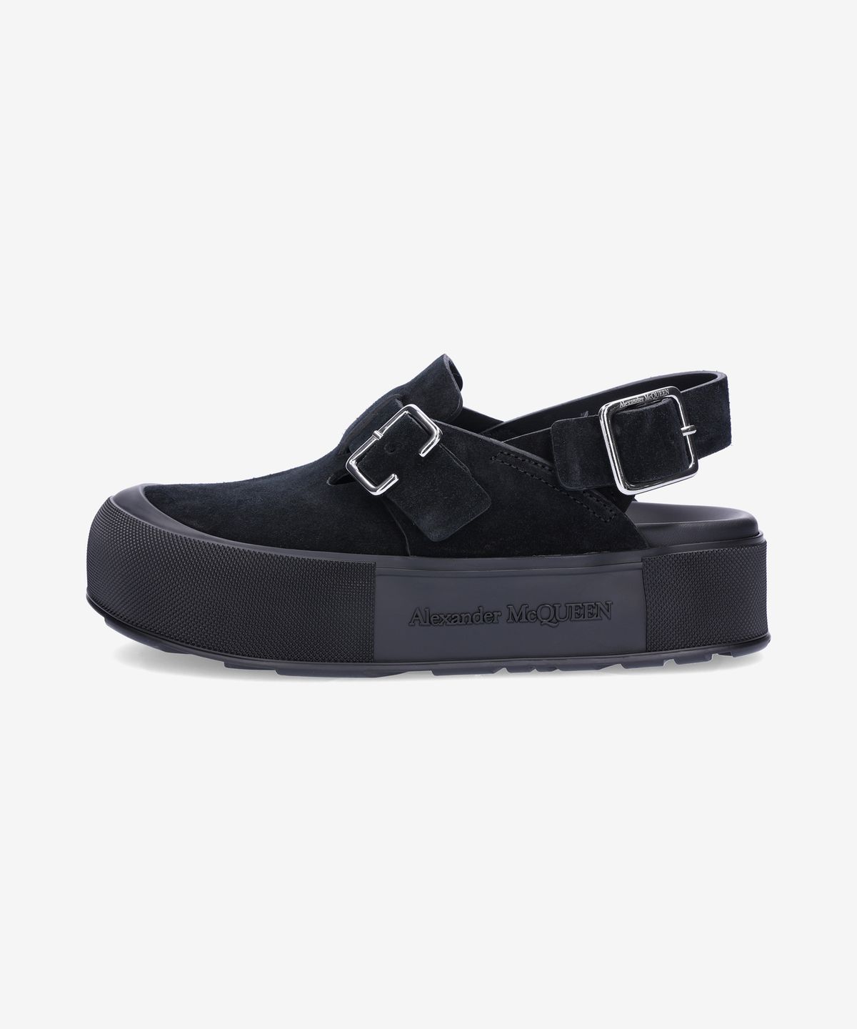 알렉산더 맥퀸(ALEXANDER McQUEEN) 마운트 슬릭 샌들 - 블랙 / 735803WHXK51081