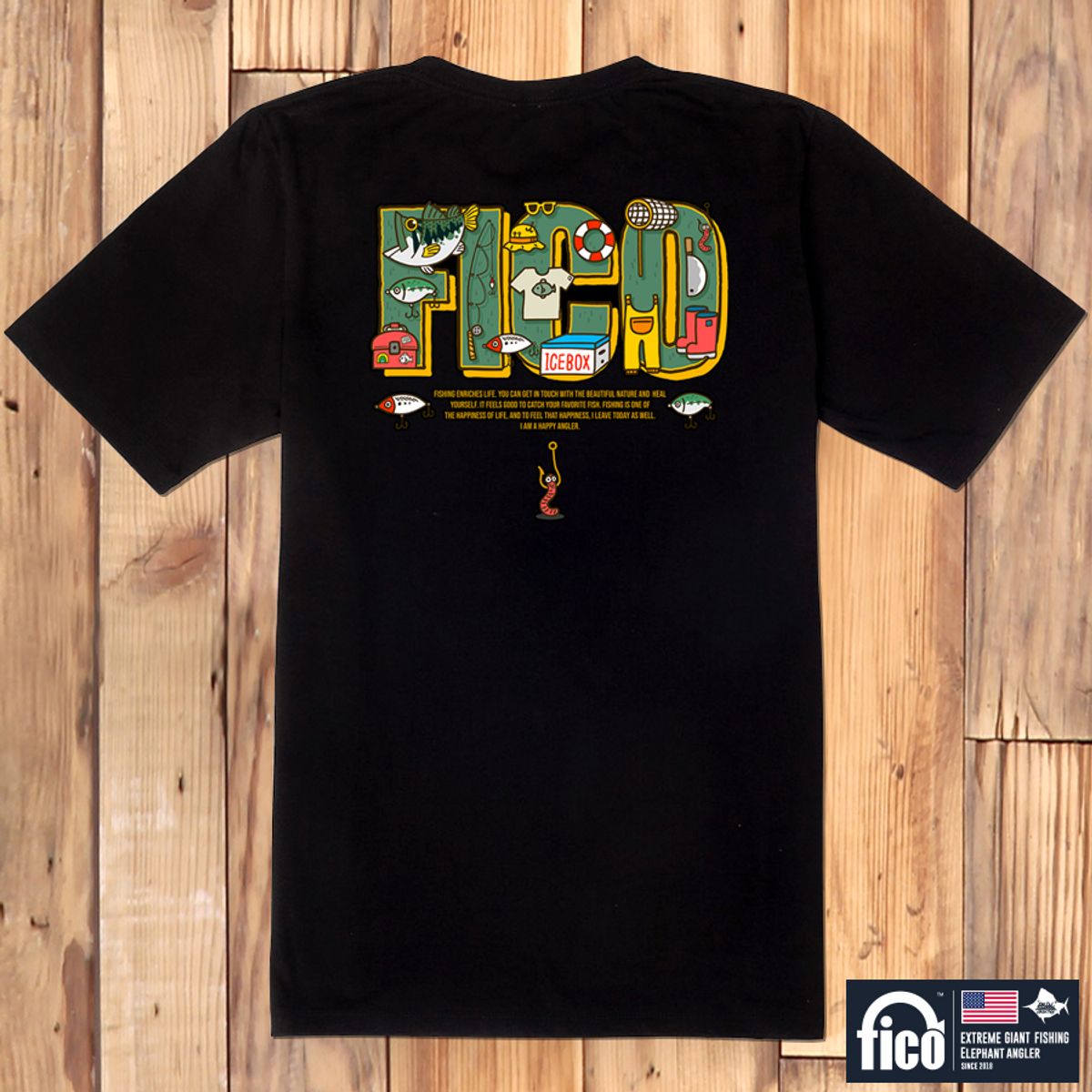 돌돌(DOLDOL) FICO_tshirts-103 익스트림 낚시 브랜드 피코 시즌2 캐릭터 그래픽 디자인 티셔츠