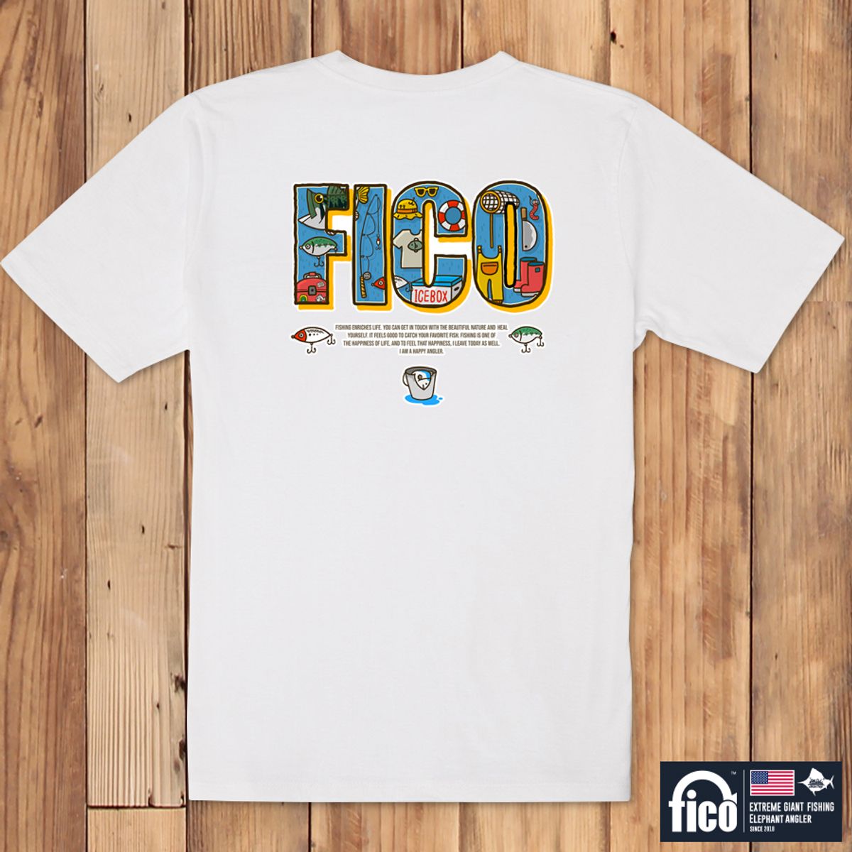 돌돌(DOLDOL) FICO_tshirts-105 익스트림 낚시 브랜드 피코 시즌2 캐릭터 그래픽 디자인 티셔츠