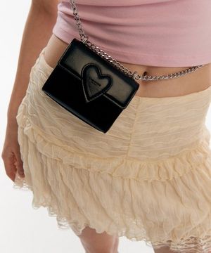 TWIST HEART MICRO BAG(BLACK PEPPER)