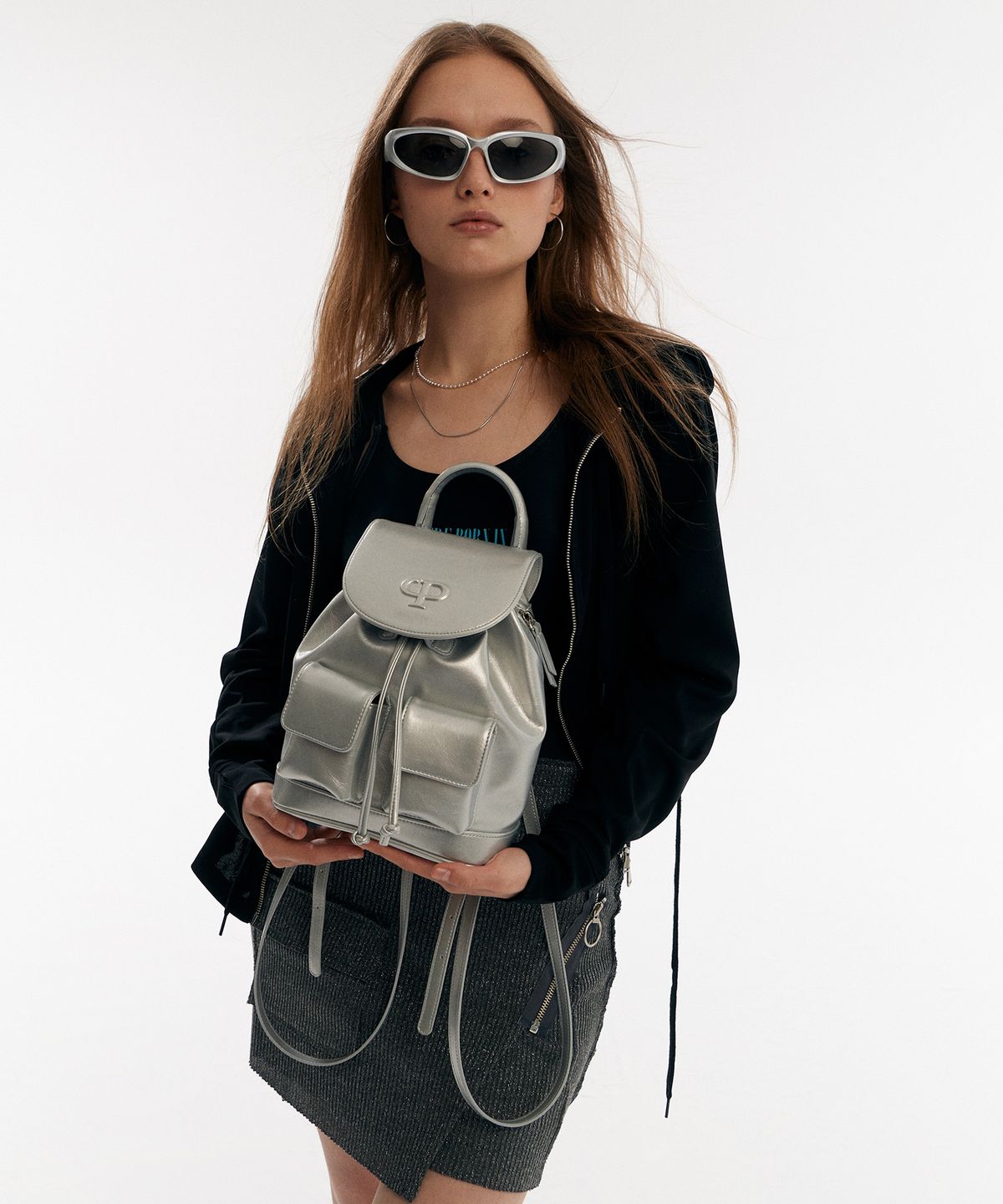 크리스틴프로젝트(CHRISTINE PROJECT) CHRISTINE MINI BACKPACK(SILVER GLASS)