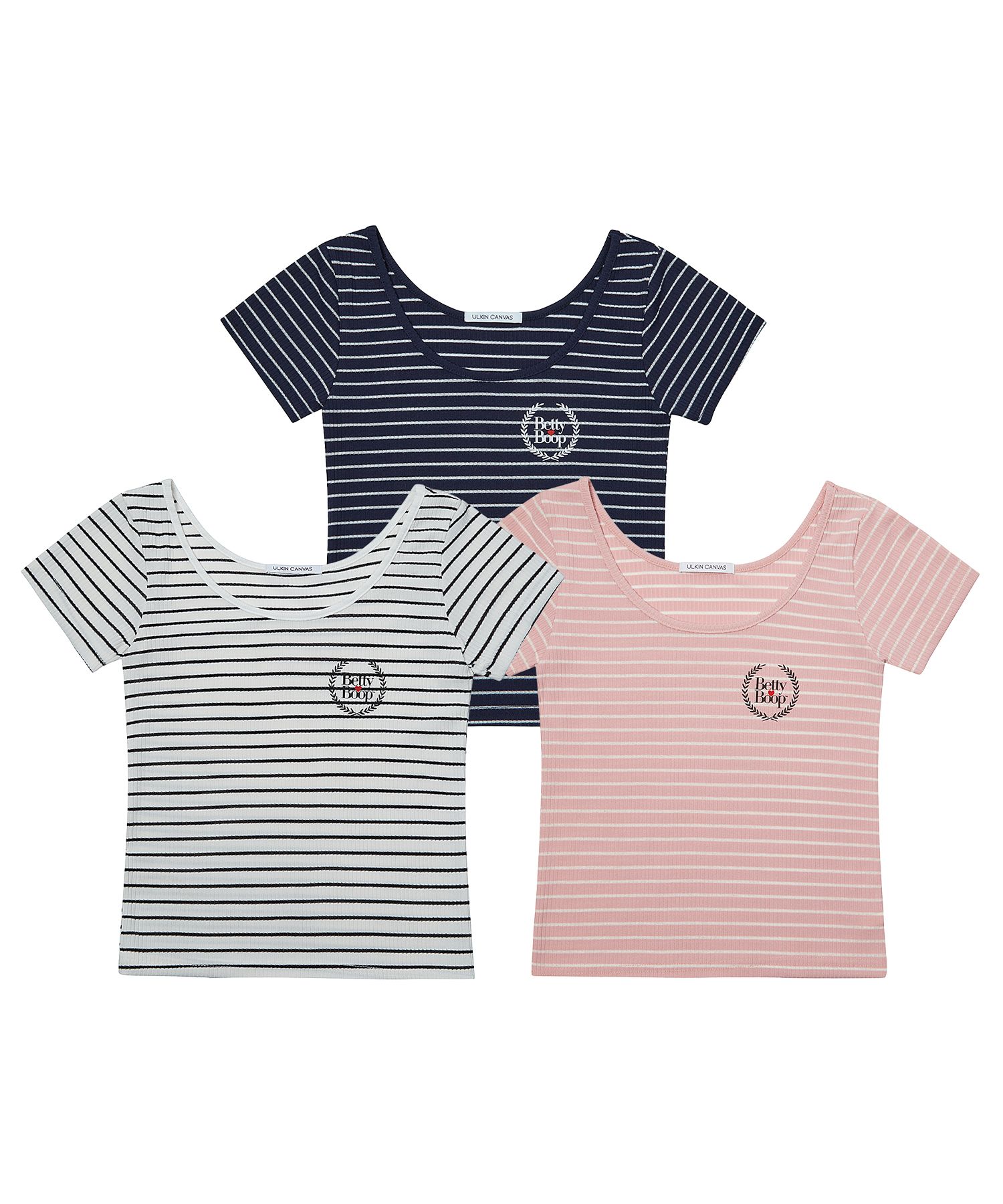 MUSINSA | ULKIN CANVAS Betty Boop striped short sleeve t
