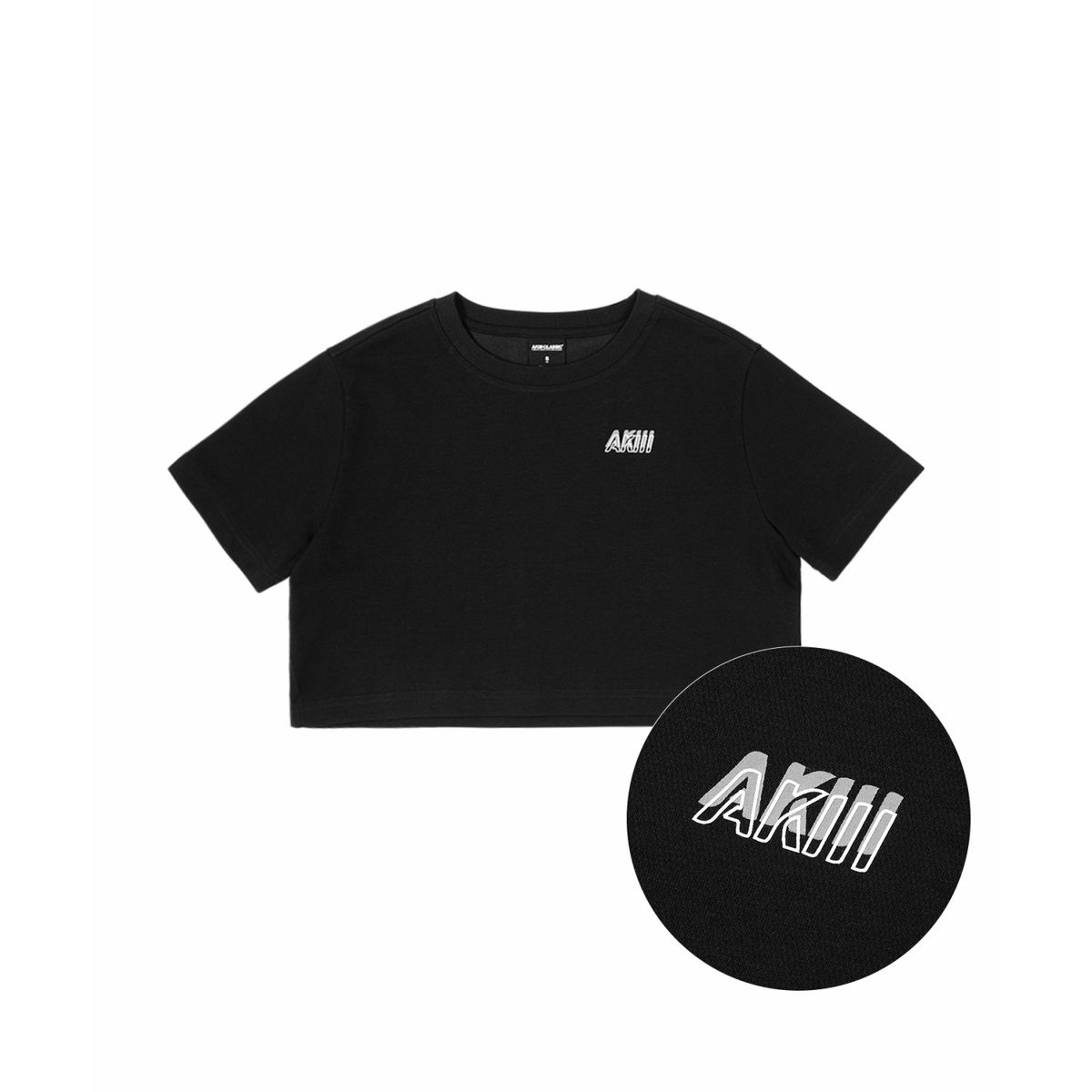 아키클래식(AKIII CLASSIC) 플레인 크롭 반팔티 블랙