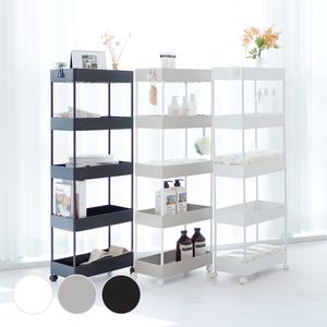 이동식 트롤리 틈새 선반 수납장 5단 2개