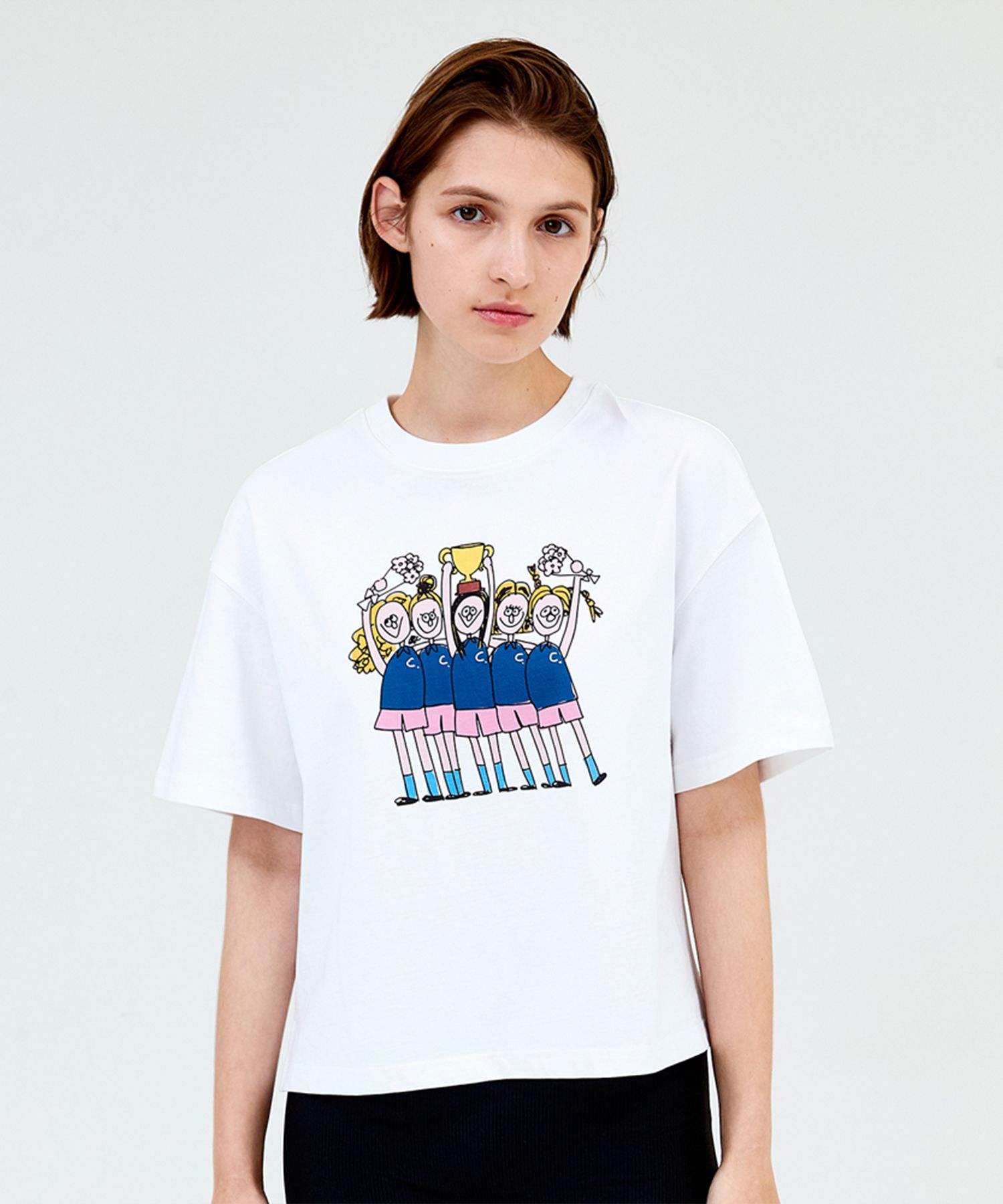 [Clove]★ Team Graphic Crop T-shirt MUSINSA | CLOVE [23SS clove] Team Graphic Crop T-shirt (White)