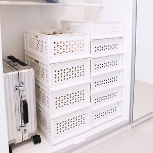 슬라이딩 수납정리함 리빙박스 폴딩박스 M 6개