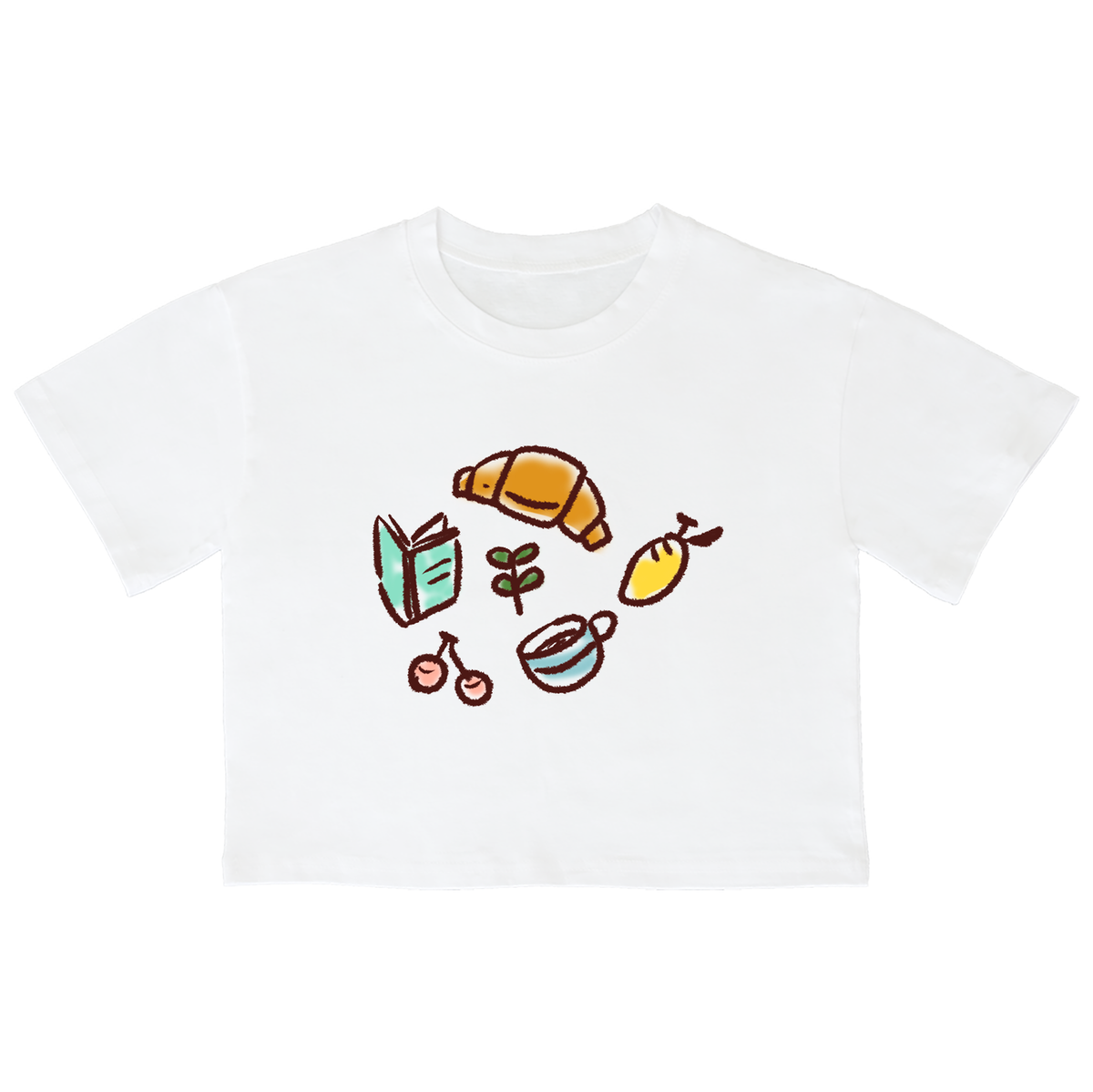 어썸어스(AWESOMEUS) (23SS)COFFEE TIME 크롭 반팔 티셔츠 화이트