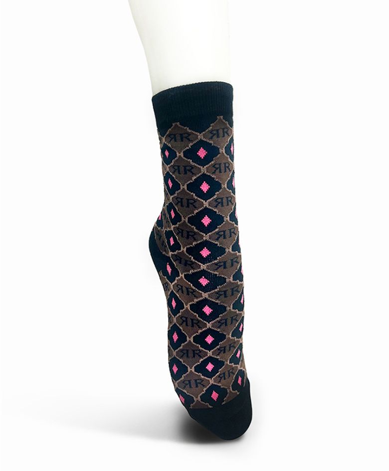 Pink Diamond Black Socks
