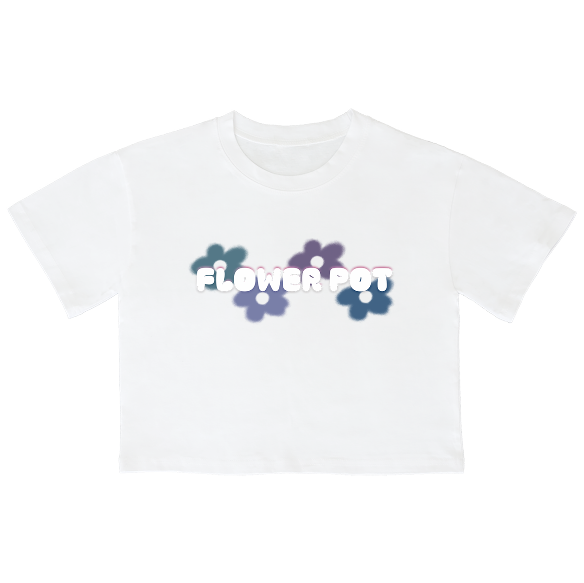 어썸어스(AWESOMEUS) (23SS)FLOWER POT WINTER 크롭 반팔 티셔츠 화이트