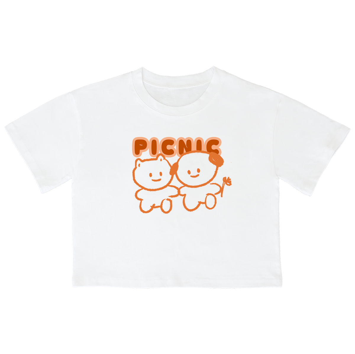 어썸어스(AWESOMEUS) (23SS)PICNIC 크롭 반팔 티셔츠 화이트