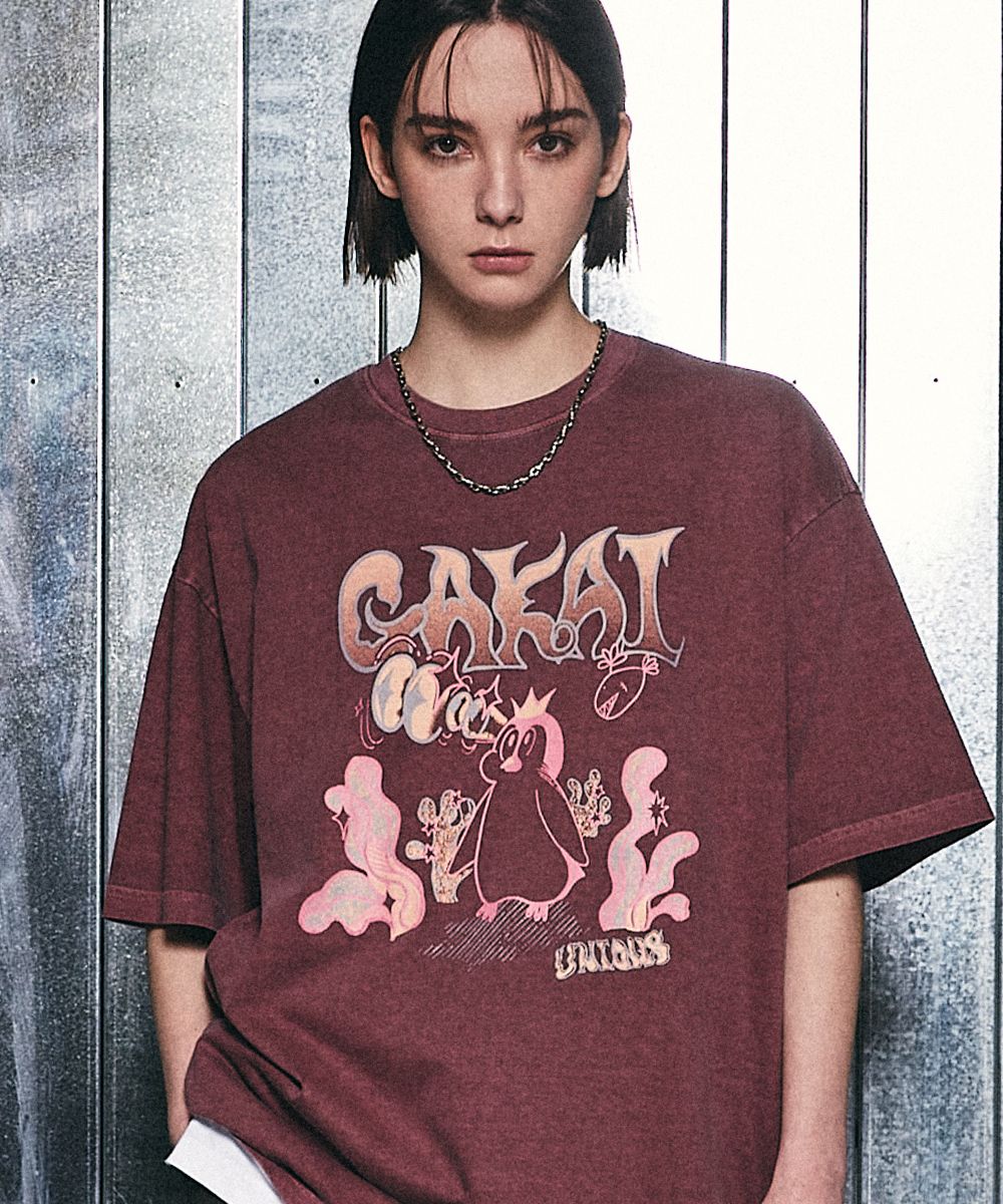 MUSINSA | GAKKAI UNIONS Hidden Catch Pigment Short Sleeve T-Shirt ...