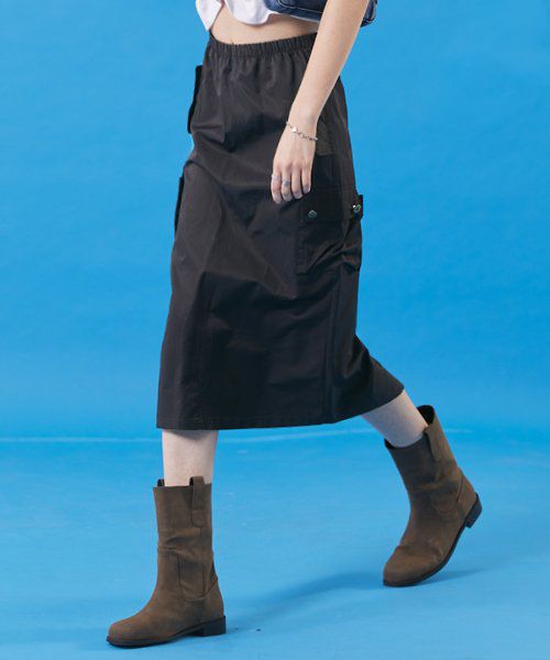 スカート KOLEAT WOMEN Warm Banding Cargo Long Skirt BLACK KLW_WGBDLSK MUSINSA | KOLEAT WOMEN Summer Cooling Banding Cargo Long
