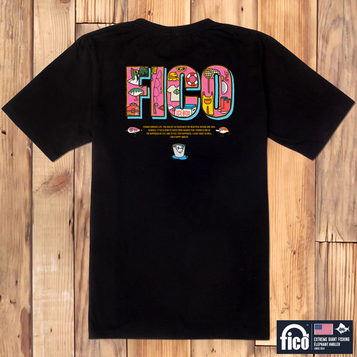 돌돌(DOLDOL) FICO_tshirts-106 익스트림 낚시 브랜드 피코 시즌2 캐릭터 그래픽 디자인 티셔츠