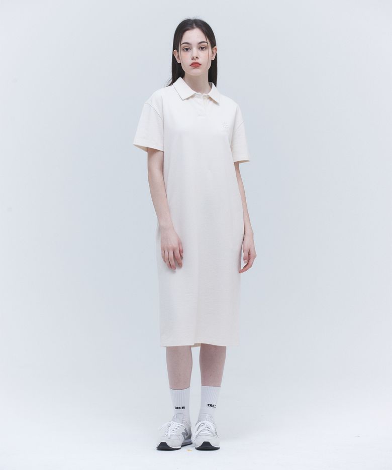 폴로 오버핏 롱 원피스(아이보리)