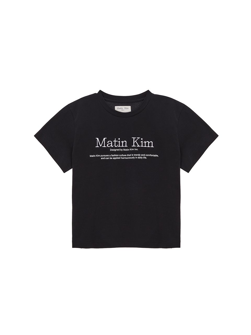 ★Matin Kim★MATIN HERITAGE CROP TOP★大人気★ MUSINSA公式 | MATIN KIM DAZZLE LETTERING CROP TOP IN BLACK