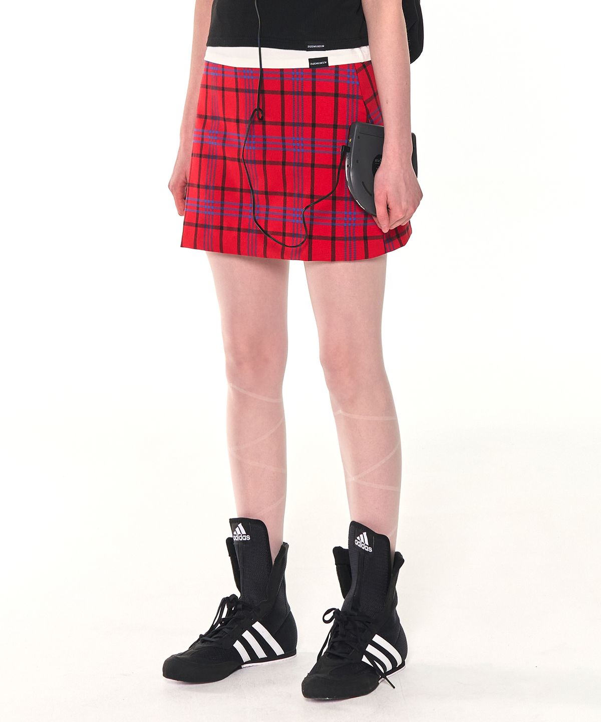 지제뮤지엄(ZIZEMUSEUM) ORIGINAL MINI CHECK SKIRT (RED)