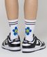 [UNISEX]블루 플라워 스마일 로고 삭스 1팩_화이트