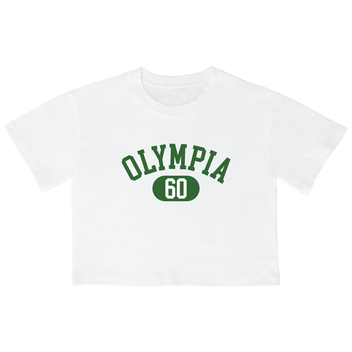 어썸어스(AWESOMEUS) (23SS)OLYMPIA GREEN 크롭 반팔 티셔츠 화이트